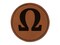 Ohm Omega Electrical Resistance Power Symbol Round Iron-On Engraved Faux Leather Patch Applique - 2.5"